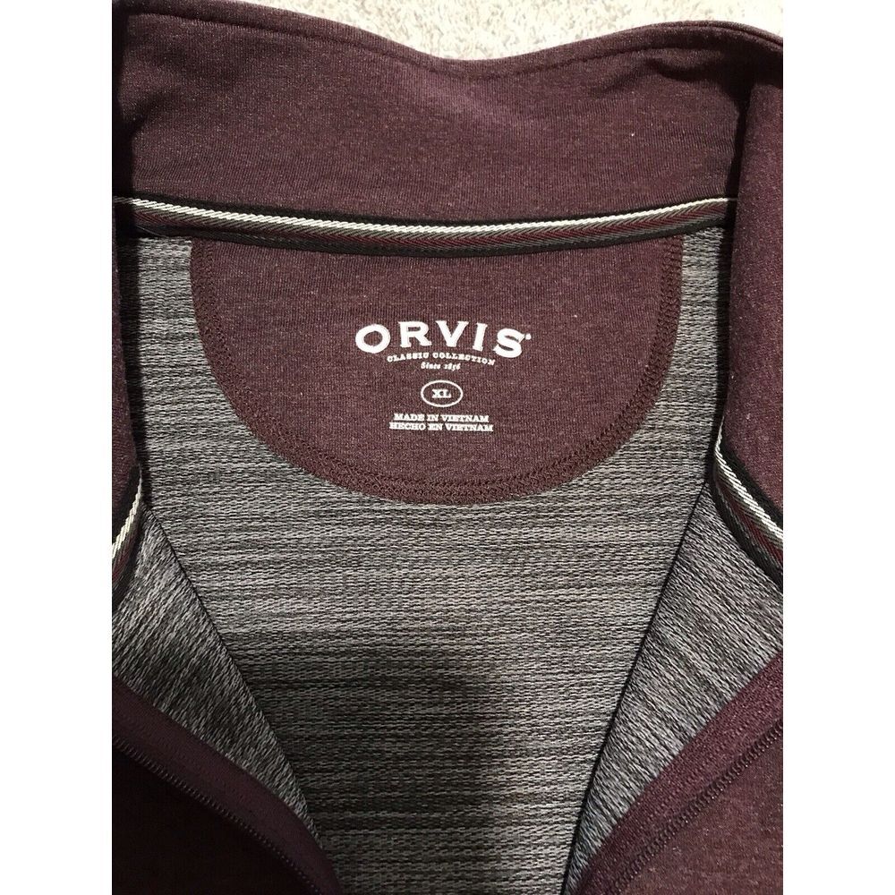 Orvis Sweatshirt Mens XLarge Maroon Soft 1/4 Zip‎ Stretch Pullover XL - Picture 9 of 12